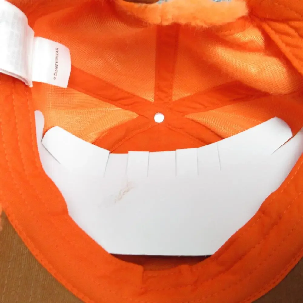 Turning Red Disney Hat Baseball Cap One Size Unisex Kids Orange Velour Faux Fur
